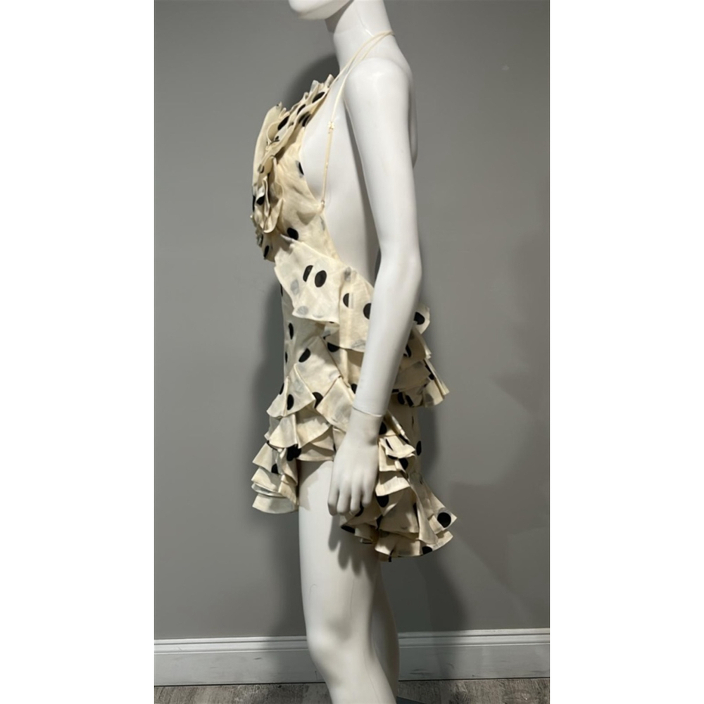 Zimmermann Black and White Polka Dot Crush Ruffle Mini Dress Size 4/6 (1) - Picture 13 of 13